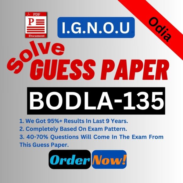 IGNOU BODLA-135 Odia Solve Guess Paper For Upcoming Exam