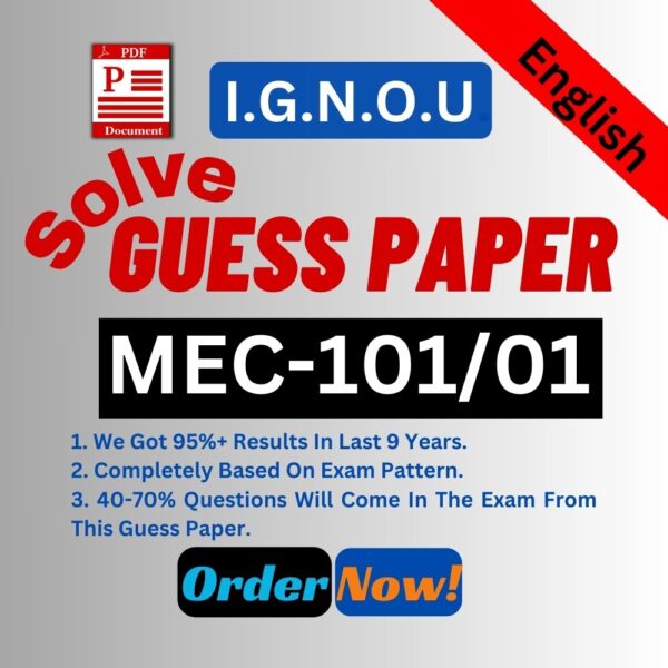 IGNOU MEC-101/01 English Solve Guess Paper For Upcoming Exam