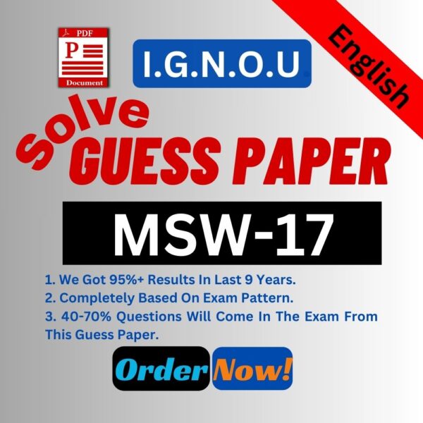 IGNOU MSW-17 English Solve Guess Paper For Upcoming Exam
