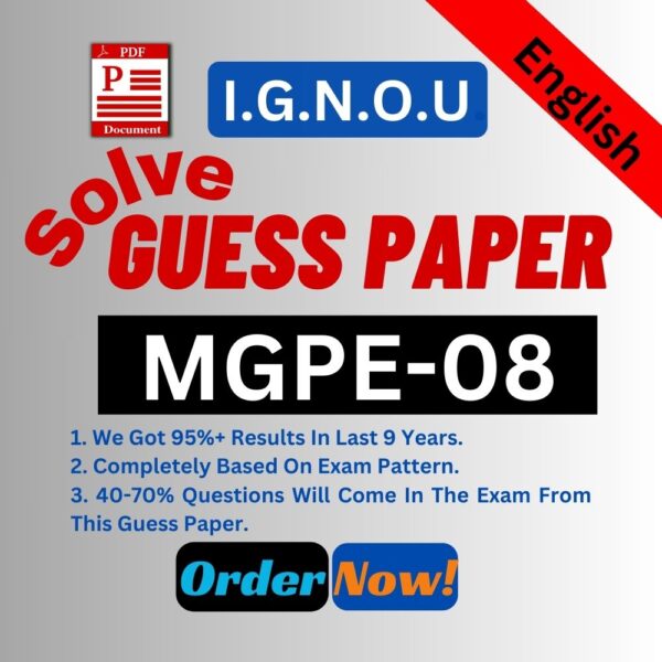 IGNOU MGPE-08 English Solve Guess Paper For Upcoming Exam